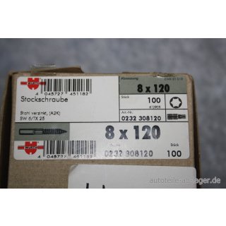 Würth SW 6/TX25 Stockschrauben 8 x 120 NEU Packung 100 Stück 02323081