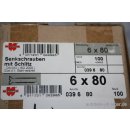 Würth Senkschrauben mit Schlitz 6 x 80 039680 NEU Packung 100 Stück #W171-813