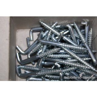 HSI Schlitzsschraubenhaken verzinkt 65 mm ca. 37 Stück verzinkt NEU #W318-249