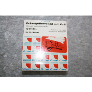 Schell Eckregulierventil mit Verlängerung und Schubrosette 1/2" Abgang 3/8" Chrom NEU 04970699 #W663