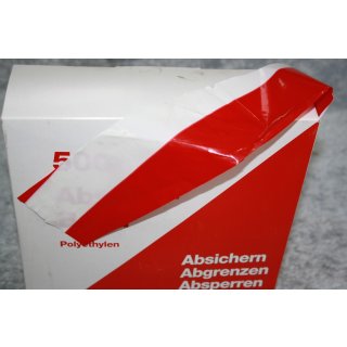 Absperrband Absichern Absperren Begrenzen rot/weiß schraffiert 500 m x 80 mm NEU #W963-561