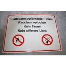 Alu Warnschild Explosionsgefährdeter Raum  NEU 376...