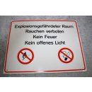 Alu Warnschild Explosionsgefährdeter Raum  NEU 376 #W1012-K7