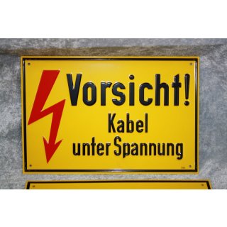 Alu-Präge Warnschild 20x30 cm Vorsicht Kabel unter Spannung NEU 246#W1020-K7