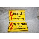 Alu-Präge Warnschild 20x30 cm Vorsicht Kabel unter Spannung NEU 246#W1020-K7