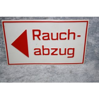 Alu Schild Rauchabzug mit Pfeil nach links NEU #W1031-K7