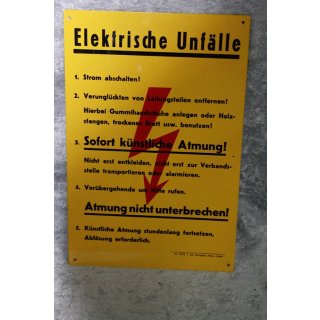 Schild Sicherheitsaushang Elektrische Unfälle 30x20 PVC 5503 NEU #W1034-K7