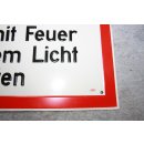 Alu Schild Rauchen verboten! Betretem mit Feuer oder offenem Licht verboten NEU #W1037-K7