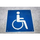 Aluminium Schild Rollstuhlfahrer 25x25 cm NEU #W1041-K8