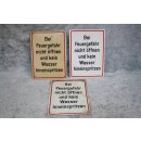 Aluminium Schild Bei Feuergefahr nicht öffnen und...