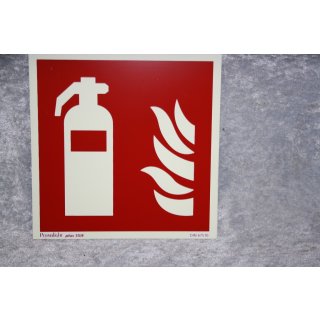 Schild Feuerlöscher 20 x 20 cm Kunststoff langnachleuchdend NEU #W1049-K8