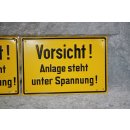 Aluminium Schild Vorsicht Anlage steht unter Spannung NEU...