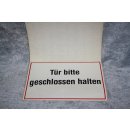 Klebeschild Aufkleber Tür bitte geschlossen halten 20cm x 30cm NEU #W1056-01054-1