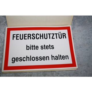 Klebeschild Aufkleber Feuerschutztür bitte stets geschlossen halten selbstklebend 20cm x 30cm NEU #W1060-01504-1