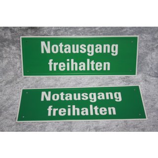 Aluminium Schild Notausgang freihalten NEU #W1072-K9