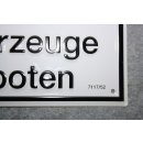 Aluminium Schild für Flurförderzeuge verboten 7117/52 NEU #W1076-K9