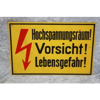 Kunststoff Schild Vorsicht! Hochspannungsraum! Lebensgefahr! NEU #W1095-K9