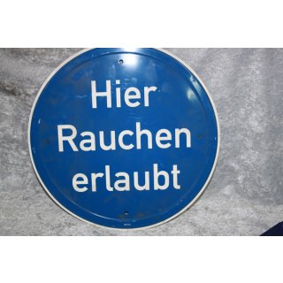 Aluminium Schild Hier Rauchen erlaubt 320 mm NEU #W1100-K9