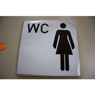 Klebeschild Symbol-WC-Schilder "Damen WC" 300 x 300 mm 1208 NEU Folie mit leichtem Knick #W1108