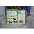 Inox A2 Schrauben  17 Stück 8 x 120 mm, 3 Stück 8 x 80 mm 102298 NEU #W1183-1009