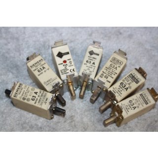 Siemens / Siba / Lindner / E Bamat Sicherung NH00 63A 500V Neuwertig #W1377-1018-2