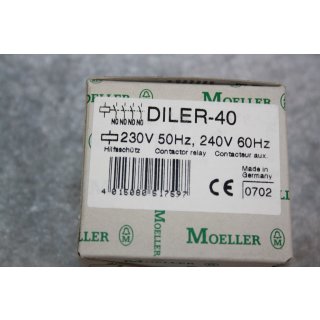Moeller DILEM-40 Hilfssschütz 10A 230V 50Hz, 240V 60Hz NEU 4015080517597 #W1464-1019-2