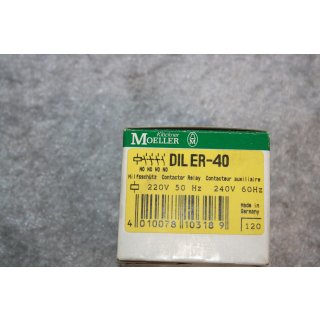 Klöckner & Moeller DILER-40 Hilfsschütz 220V 50Hz, 240V 60Hz NEU 4010078103189 #W1466-1019-2