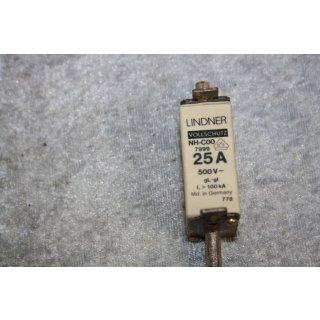 Lindner Sicherung Keramik 25 A 500 V NH-C00 7999 Neuwertig #W1392-1018-3
