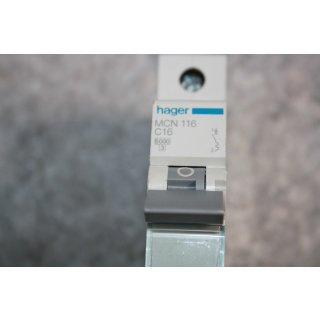 Hager Leistungsschalter 16A 1 polig MCN 116 C 16 Neuwertig #W1424-1019-3