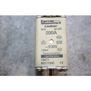 Lindner NH2  Sicherungseinsatz 1B271 200A 500V Neu #W1541-1023